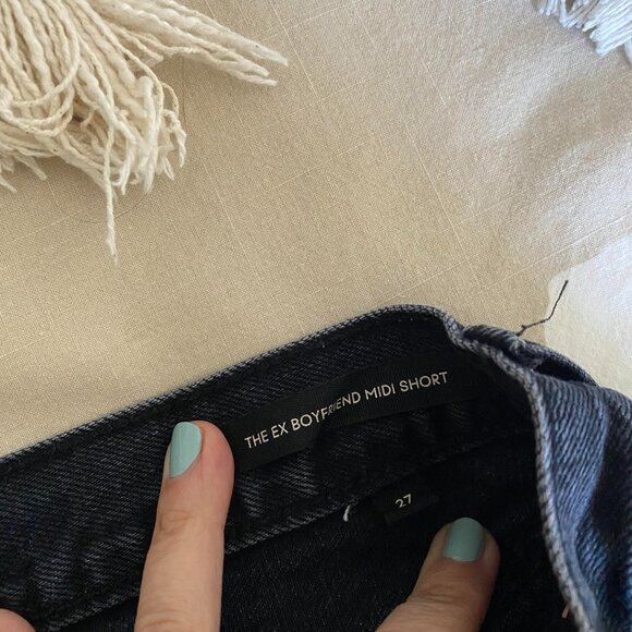 ARITZIA DENIM FORUM Washed Black The Ex Boyfriend Denim Shorts Size 27 - Picture 4 of 7